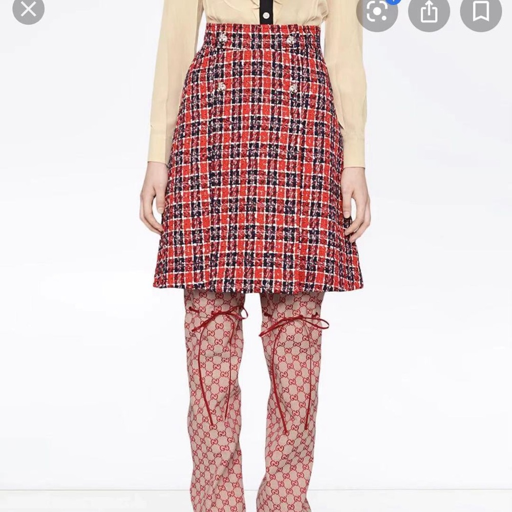 Gucci tweed a-line high waist skirt